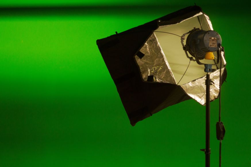 Afbeelding: greenscreen, chroma key in beeld