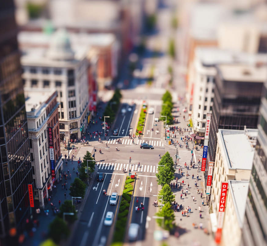 Afbeelding: tilt-shiftfotografie kan een miniatuureffect creëeren