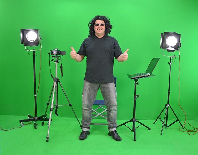 Afbeelding: greenscreen, chroma key in beeld