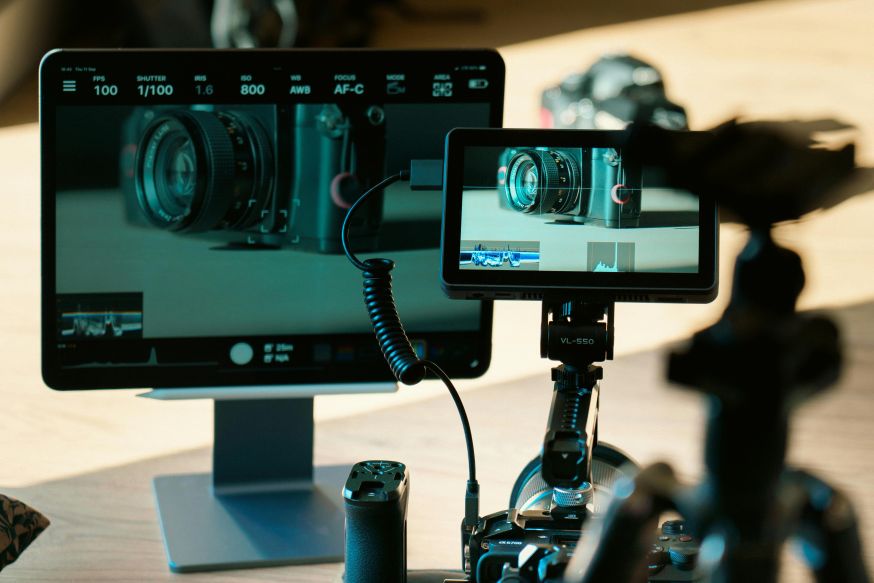 Professionele camera met histogram